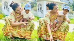 পরিবেশ দিবস পালন, ছোট্ট ইউভানের সঙ্গে গাছ লাগালেন শুভশ্রী