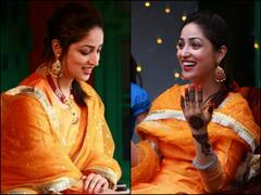 IN PICS | Yami Gautam Looks Resplendent In Yellow Suit For Her Mehndi Ceremony