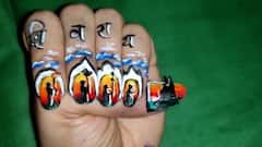 Shivrajyabhishek Din 2021 : नखांवर साकारला शिवराज्याभिषेक सोहळा; प्रणोती औदुंबरे गोरे हिची कलाकुसर