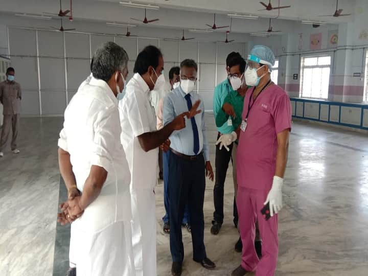 திருவாரூர் : கொரோனா தொற்று படிப்படியாக குறைந்து வருகிறது - அமைச்சர் மெய்யநாதன் minister meyyanathan review in thiruvarur hospital திருவாரூர் : கொரோனா தொற்று படிப்படியாக குறைந்து வருகிறது - அமைச்சர் மெய்யநாதன்