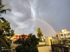 வானவில்லை அழைத்துவந்த மழை : மகிழ்ச்சியில் சென்னைவாசிகள்