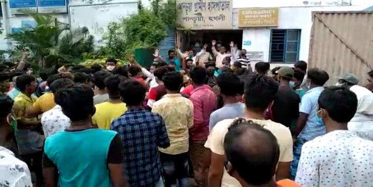 Doctor Policeman injured as angry people pelt stones after patient dies at Pandua hospital in Hooghly Stone Pelting in Hooghly 'ভুল চিকিৎসায়' রোগী মৃত্যু, পাণ্ডুয়া হাসপাতালে ইটবৃষ্টি, আহত চিকিৎসক, পুলিশ কর্মী