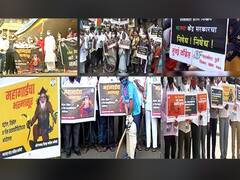 इंधन दरवाढीविरोधात काँग्रेसचं राज्यभर आंदोलन; कुठे हेल्मेट घालून घोड्यावरुन रपेट, तर कुठे गांधीगिरी करत निषेध