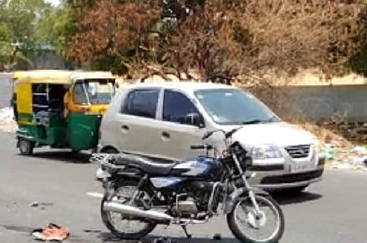 Ahmedabad : trcuk hit bike at bopal, biker died on the spot Ahmedabad : બોપલ બ્રિજ પાસે ટ્રકે બાઇકને ટક્કર મારતાં યુવકનું ઘટનાસ્થળે જ મોત