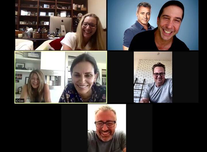 Starring Jennifer Aniston, Courteney Cox, Lisa Kudrow, David Schwimmer, Matthew Perry and Matt LeBlanc in the lead roles, the special episode of the sitcom known as ‘The One Where They Get Back Together’ premiered on May 27, 2021. (Image courtesy - @_schwim_/Instagram)