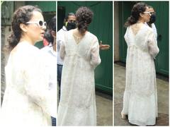 Spotted: फिर टूटे हुए ऑफिस को देखने पहुंची कंगना रनौत, यहां देखिए खूबसूरत तस्वीरें