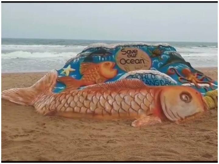 World Oceans Day United Nations Environment Program praises sand artist Sudarshan World Ocean Day: संयुक्त राष्ट्र पर्यावरण कार्यक्रम ने की रेत कलाकार सुदर्शन की प्रशंसा