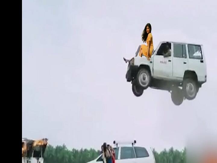 டேக் மீ அப் என்ற தலைப்பை படித்த நம்ம ஊரு மீம் கிரியேட்டர்ஸ் பவித்ராவை உயரத்திற்கு தூக்க தொடங்கினர்