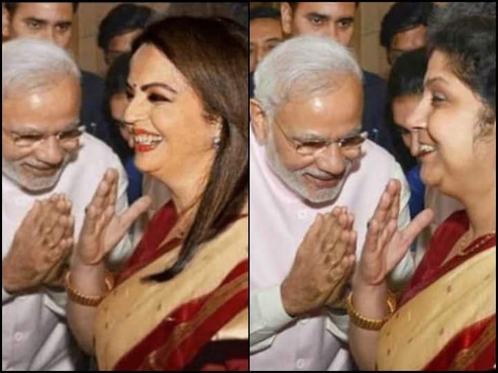 Former Prasar Bharati CEO Slammed For Sharing Morphed Image Of PM Modi Bowing To Nita Ambani Former Prasar Bharati CEO Slammed For Sharing Morphed Image Of PM Modi Bowing To Nita Ambani