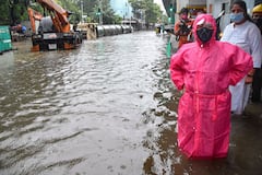 IN PICS | Torrential Rainfall Paralyses Mumbai; Streets, Rail Tracks Flooded As IMD Issues Red Alert
