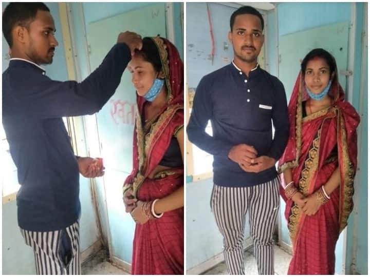 बिहार: शादीशुदा महिला से इस युवक ने चलती ट्रेन में टॉयलेट के सामने रचायी शादी, तस्वीरें वायरल