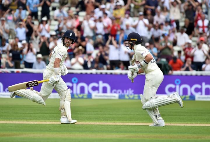 Opener Rory Burns' half-century was followed by Dan Lawrence's patient unbeaten half-century as England overcame a difficult situation and scored 258/7 on Day 1 of the Eng vs NZ second and final Test at Edgbaston on Thursday.  Despite Burns' 81, England were in trouble after losing six wickets for 175 runs. Photo Courtesy: PTI