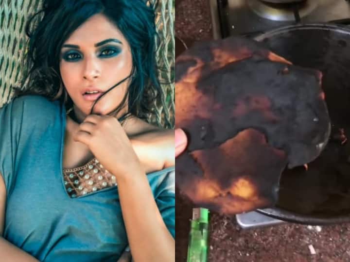 Richa Chadha burnt bread while using the new pan fans gave such a reaction नए पैन को यूज करने के दौरान Richa Chadha ने जलाई रोटी, फैंस ने दिया ऐसा रिएक्शन