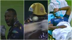 Russell Hit On The Head, Taken To Hospital On Stretcher During PSL [WATCH]