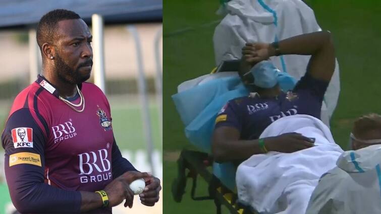 Pakistan Super League: Andre Russell taken out on a stretcher after getting hit on helmet by Musa Khan Pakistan Super League: মাথায় চোট, স্ট্রেচারে করে মাঠ থেকে বার করতে হল রাসেলকে