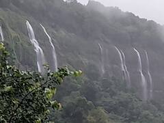 PHOTO : महाराष्ट्राच्या चेरापुंजीत आल्हाददायक वातावरण, आंबोलीचा मुख्य धबधबा प्रवाहित