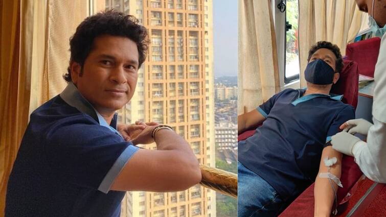 Cricketer Sachin Tendulkar donates blood on the occasion of World Blood Donor Day World Blood Donor Day: আত্মীয়ের সংকট দেখেছেন, রক্তদান করে এলেন সচিন