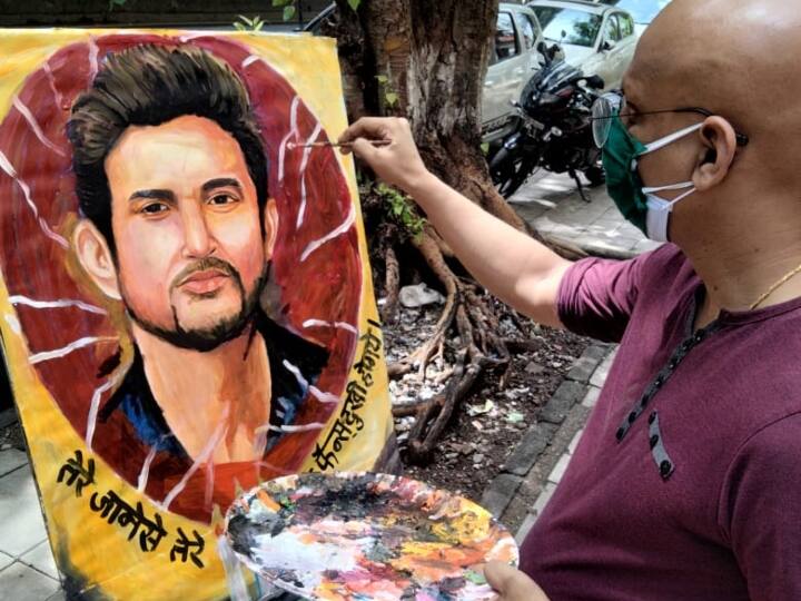 Sushant Singh Rajput Death Anniversary: सुशांत को ट्रिब्यूट देने वाला ये चित्रकार कौन है? Sushant Singh Rajput Death Anniversary Printing shop owner tribute ANN Sushant Singh Rajput Death Anniversary: सुशांत को ट्रिब्यूट देने वाला ये चित्रकार कौन है?