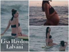 IN PICS: 9 Months Pregnant Lisa Haydon Wows With Her Daring Beach Photo-Shoot For Magazine, Flaunting BABY BUMP While Posing On A Surfboard