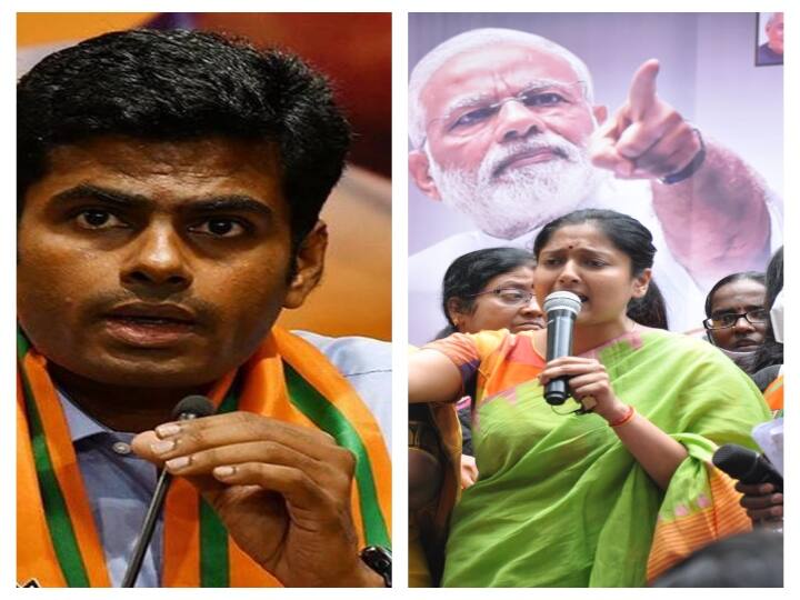 BJP leaders Gayathri Raghuram and Annamalai condemn Kishore k swamy's arrest கிஷோர் கே சுவாமி கைது: ஜனநாயகத்தின் மீது தாக்குதல் என பாஜகவினர் கண்டனம்!