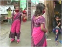 उत्तर प्रदेश: साड़ी पहन स्केटिंग कर 11 साल की बच्ची ने शुरू किया जागरुकता अभियान, कोरोना वैक्सीन लगवाने की रही अपील