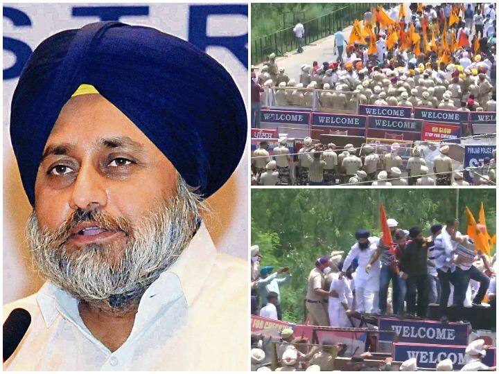 Sukhbir Singh Badal Detained During Protest By SAD Outside Punjab CM Amarinder Singh's House Sukhbir Singh Badal Detained During Protest By SAD Outside Punjab CM Amarinder Singh's House