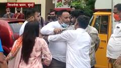 Mumbai BJYM Protest : राममंदिराच्या मुद्द्यावरुन सेना भवनाजवळ भाजप-शिवसेना कार्यकर्ते आमने-सामने