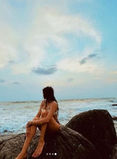 IN PICS: Janhvi Kapoor Strikes A Stunning Pose In Bikini As She Enjoys Sunset With A Mystery Guy!