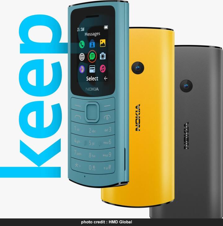 Nokia 110 4G फिचर फोनमध्ये कॅमेरा दिला जाणार असून Nokia 105 4G मध्ये कॅमेरा देण्यात आलेला नाही. (Photo Credit : Hmd Global)