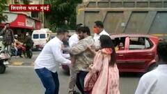 Mumbai BJYM Protest : राममंदिराच्या मुद्द्यावरुन सेना भवनाजवळ भाजप-शिवसेना कार्यकर्त्यांमध्ये राडा