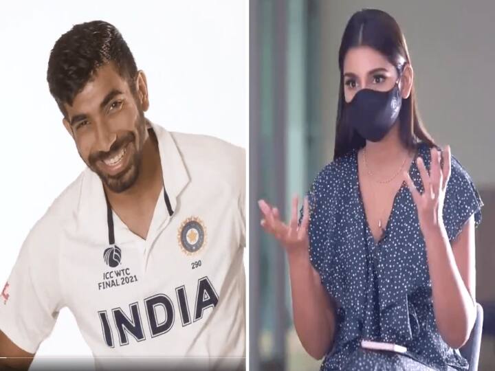 Ahead of WTC Finas ICC releases video of Sanjana Ganeshan interviewing Jasprit Bumrah 'உன்ன பாக்கணுமா, கேமராவை பார்க்கணுமா'- பும்ரா-சஞ்சனா ஐசிசி இண்டர்வியூ வைரல்..!