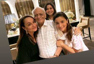Actress Alia Bhatt’s maternal grandfather & her mother Soni Razdan’s father  ringed in his 93rd birthday on Wednesday and the Bhatt family organised a fun party at home. [pic credit: Instgaram]