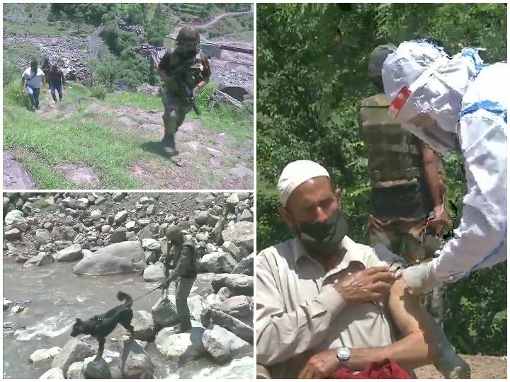 Corona vaccination in the last village near LoC in Jammu and Kashmir LoC से सटे गांव में डोर टू डोर टीकाकरण, लोगों ने सेना का जताया आभार