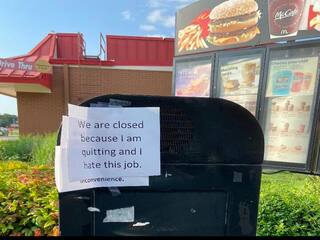 McDonald's Employee Quits Job, Writes 'I Hate This Job' On Drive-Thru