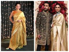 Katrina kaif से Kiara Advani तक, इन 6 एक्ट्रेस ने Golden Saree पहनकर लूटी महफिल