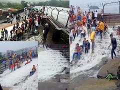 In Pics | लोणावळ्याचं पर्यटकांचे खास आकर्षण असलेला भुशी डॅम 'ओव्हरफ्लो', पर्यटकांना मात्र बंदी