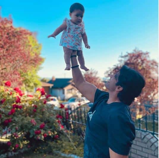The actor took to his Instagram account and shared an adorable picture while making his princess fly high.