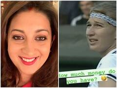 Smriti Irani टेनिस की फैन हैं, Steffi Graf का वीडियो शेयर कर लिखी ये मजेदार बात