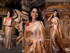 IN Pics |  'हिमरू साडीत' खुललं राधिकाचं सौंदर्य; पाहा फोटो