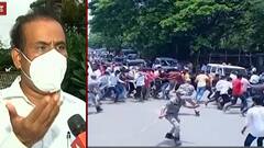 बीडमध्ये आरोग्य कर्मचाऱ्यांनी उपमुख्यमंत्री आणि आरोग्यमंत्र्यांचा ताफा अडवला, आंदोलकांवर लाठीमार