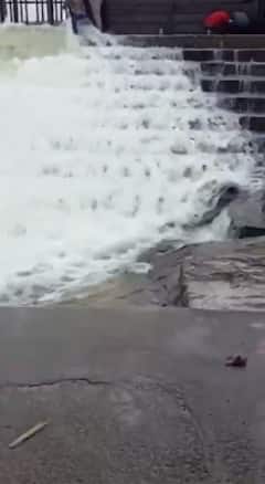 In Pics | लोणावळ्याचं पर्यटकांचे खास आकर्षण असलेला भुशी डॅम 'ओव्हरफ्लो', पर्यटकांना मात्र बंदी