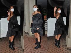 In Pics: Kareena Kapoor के घर पार्टी करने पहुंची अमृता अरोड़ा, ब्लैक ड्रेस में दिखाई हॉट अदाएं