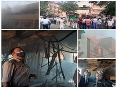 नोएडा में गंगा शॉपिंग कॉम्प्लेक्स के थर्ड फ्लोर पर लगी आग, फायर ब्रिगेड की टीम ने हालात पर पाया काबू