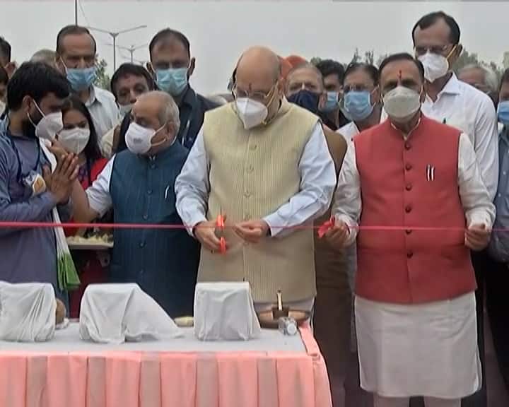 Home Minister Amit Shah inaugurates newly constructed Vaishnav Devi Flyover Bridge on Ahmedabad-Gandhinagar Highway ગૃહમંત્રી અમિત શાહે અમદાવાદ-ગાંધીનગર હાઈવે પર નવો બનેલ વૈષ્ણવદેવી ફ્લાય ઓવર બ્રિજ ખુલ્લો મુક્યો
