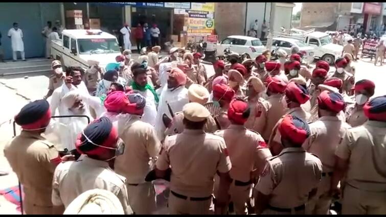 farmers protest against BJP Leaders in Abohar ਕਿਸਾਨਾਂ ਨੇ ਘੇਰੇ ਬੀਜੇਪੀ ਲੀਡਰ, ਪੁਲਿਸ ਨੇ ਸੁਰੱਖਿਆ ਵਧਾ ਕੇ ਕੱਢਿਆ