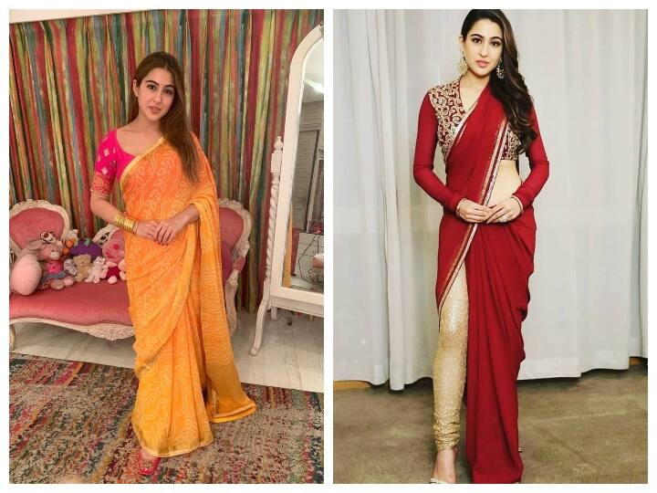 Sara Ali Khan flaunts her swag in a simple sari, see her beautiful pictures Sara Ali Khan ने सिंपल साड़ियों में दिखाया अपना स्वैग, देखें उनकी खूबसूरत तस्वीरें