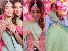 PICS: Divya Drishti's Sana Sayyad Looks Elegant In Lehenga, Flaunts Henna-Filled Hands At Mehendi Ceremony