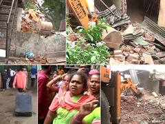 PHOTO : ऐन पावसाळ्यात संसार रस्त्यावर, पुण्यातील आंबिल-ओढातील कारवाईवर संताप