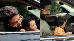 Yuvaan Drive Car Photos: বাবার কোলে বসে গাড়ি চালাচ্ছে সাড়ে ৯ মাসের রাজ-পুত্র ইউভান!