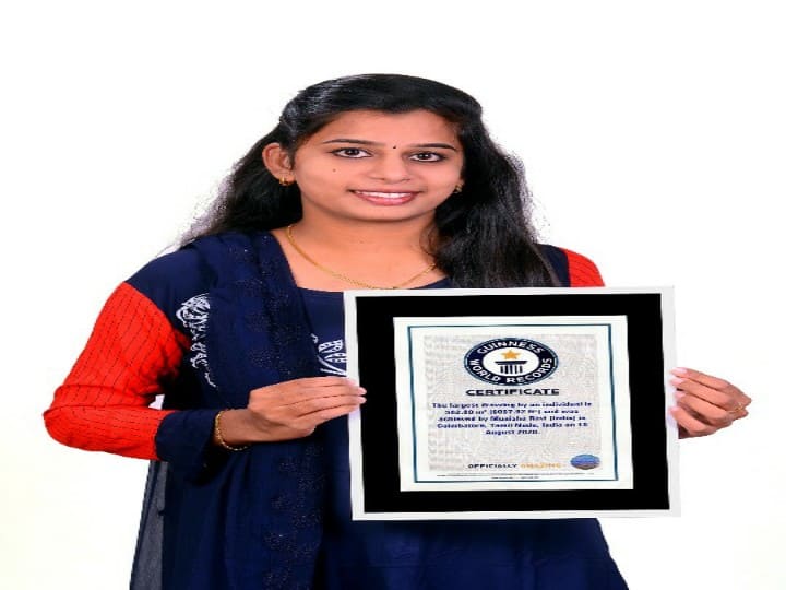 coimbatore Student Guinness World Record for painting 6,000 square feet in 13 hours 13 மணிநேரத்தில் 6,000 சதுர அடி ஓவியம்! - கோவை மாணவி கின்னஸ் சாதனை